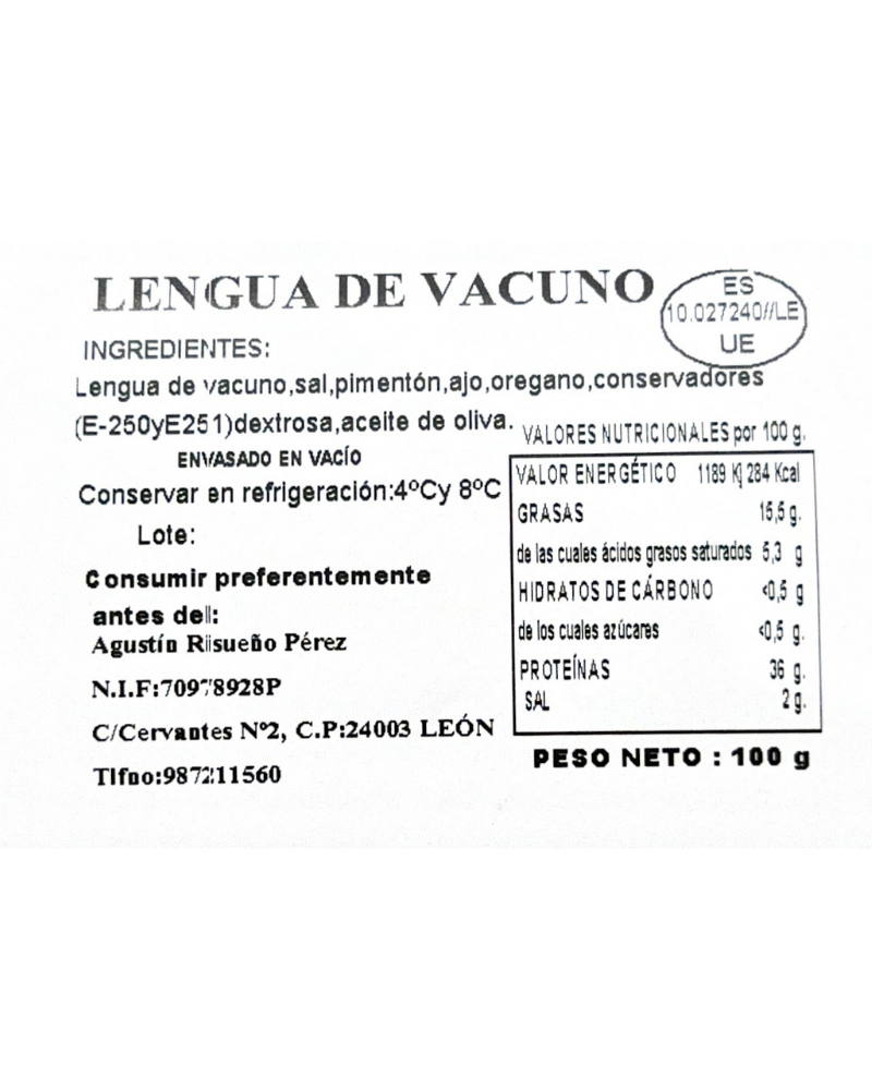 Lengua curada de Vaca - 100g - Imagen 4